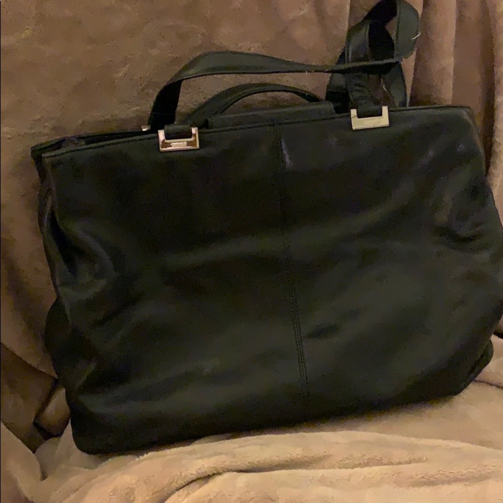 Black Leather DKNY Tote